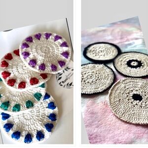 Crochet coasters 4 pcs set (2 sets option in this post)